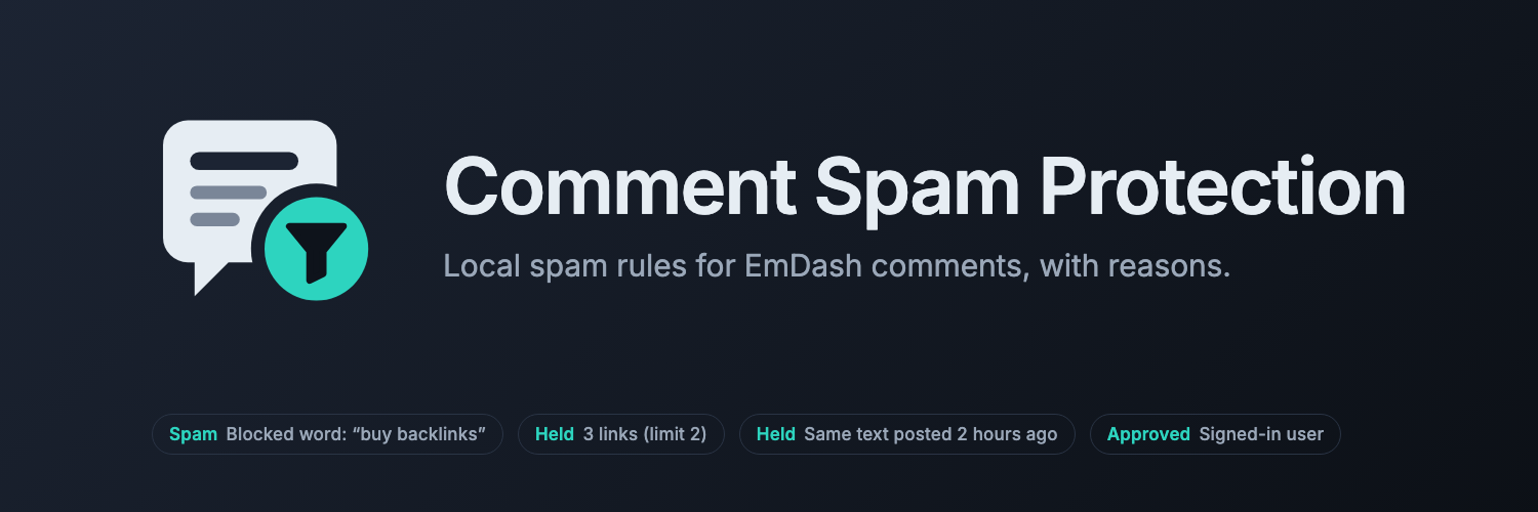 Comment Spam Protection banner