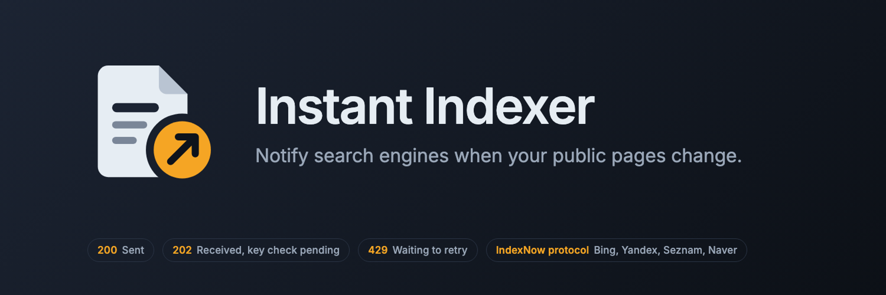 Instant Indexer banner